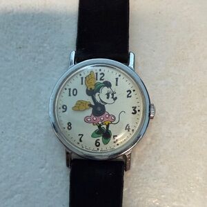 Minnie Mouse Black Strap Watch